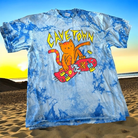 Cavetown Merch T Shirt Blue Tie-dye M Short Sleeved - Picture 2 of 8